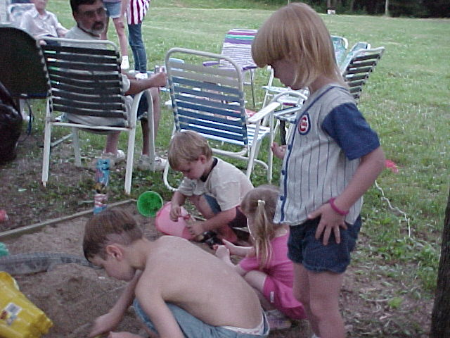 Dalton plays in the sand.