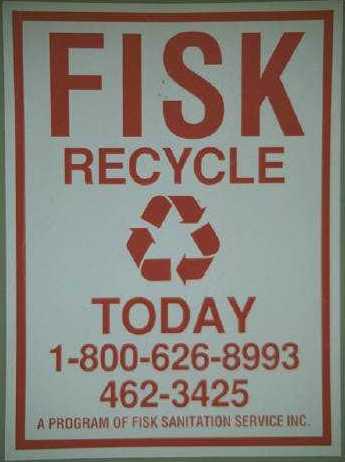 Fisk recycle sign