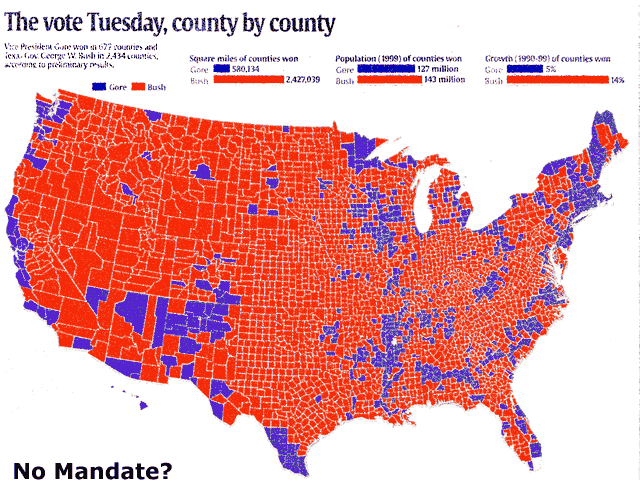 Election 2000 County by County Map